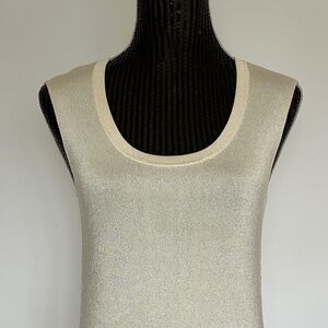 Jones New York Cream Sleeveless Knit Top Size S New